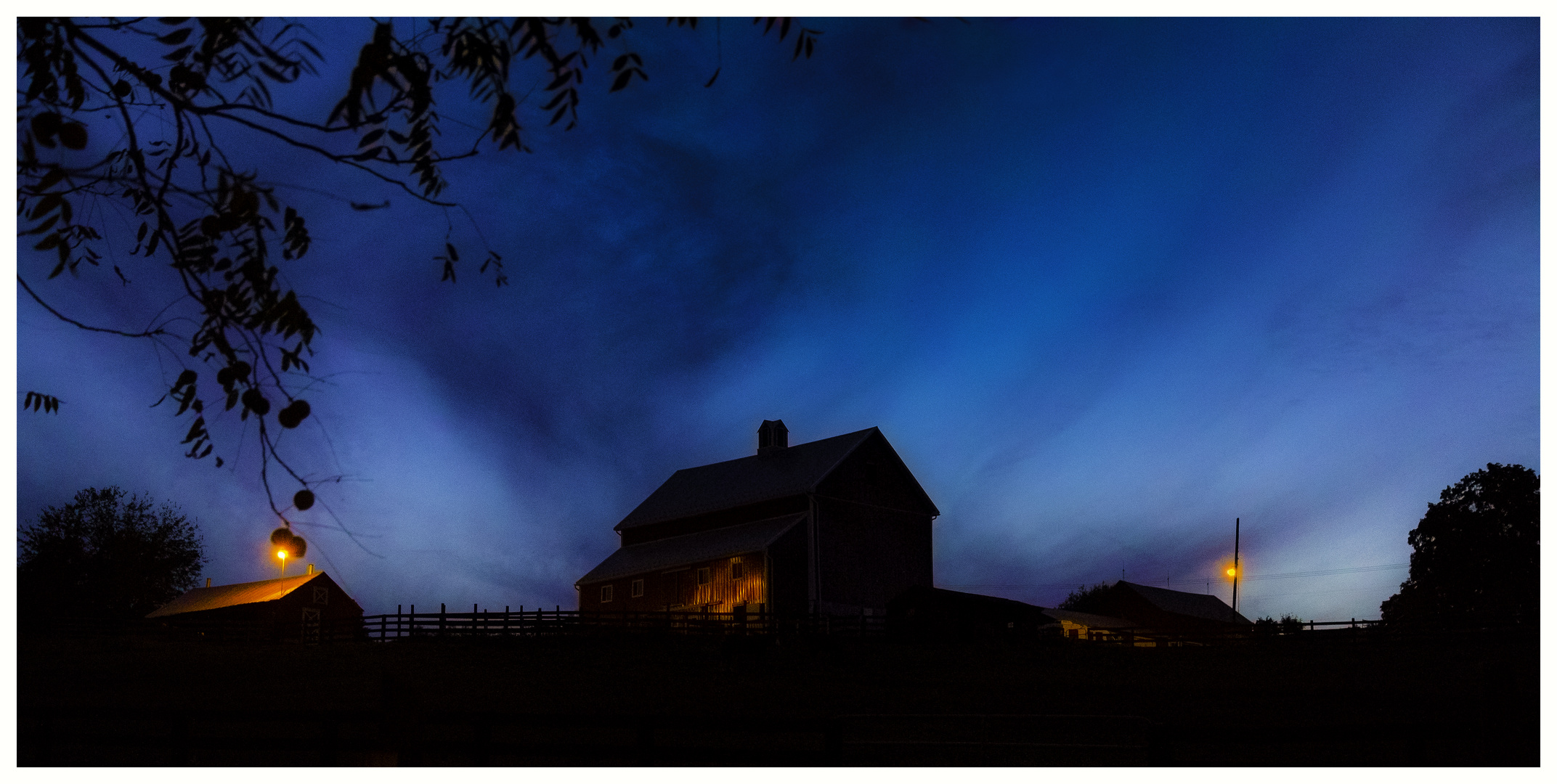 As night is falling out by the Horse Farm