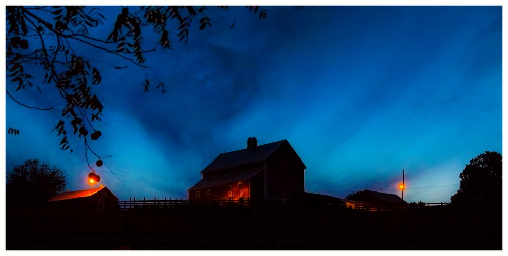 As night is falling out by the Horse Farm