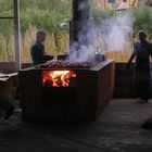 Asando pimientos en el Bierzo