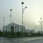 Aschgabat - Stadtbild-bei-Sandsturm