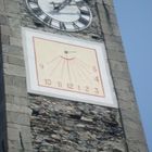 Ascona-sundial on towerclock of chuch of St. Paul and St. Peter