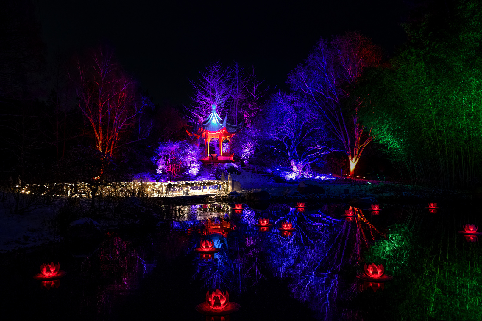 Asiatischer Lichterglanz im Christmas Garden Hamburg