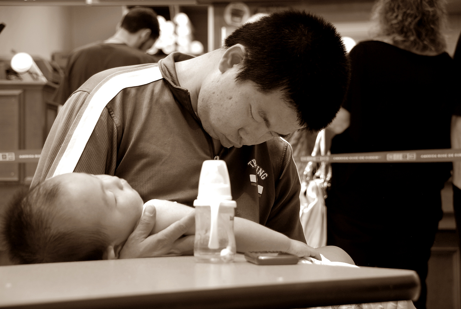 Asleep at Donkin Donuts Boston 2011