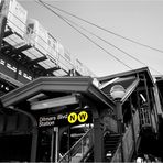 AstoriaScape No. 12 - Ditmars Boulevard, A Subway Station Study in Black and White...and Yellow