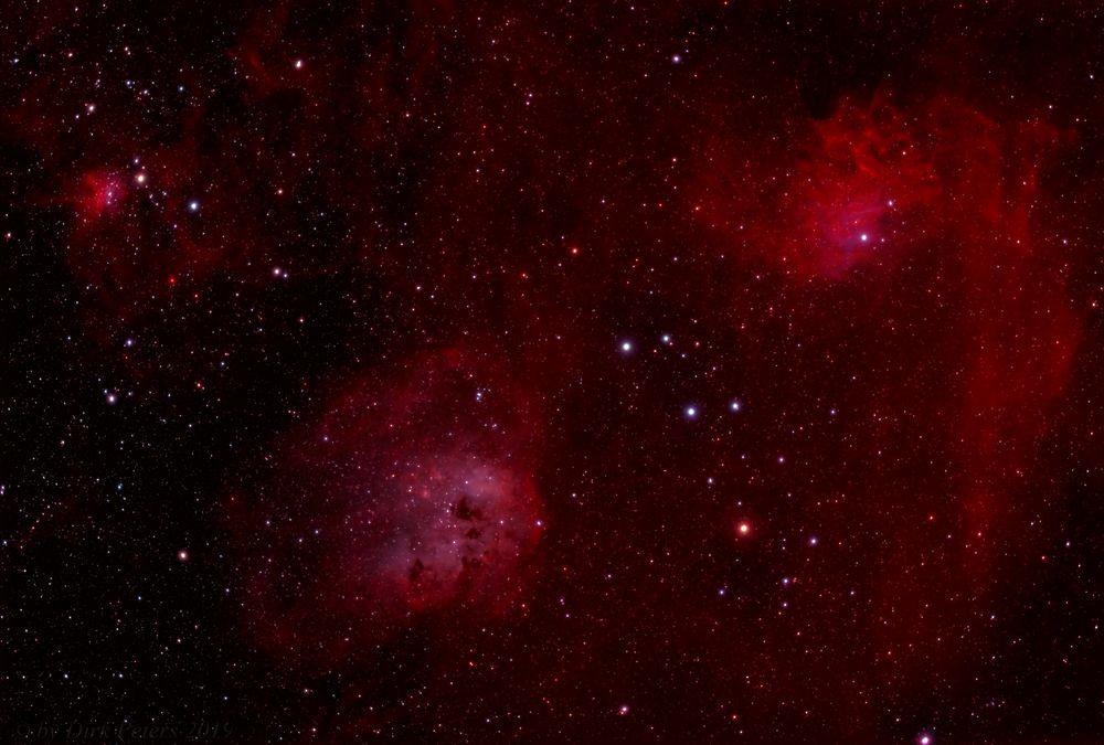 Astro-Nebel im Sternbild Auriga (Fuhrmann): eine Spinne, Kaulquappen und ein flammender Stern