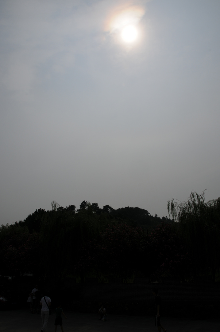 AT 10:30 AM July 22 2009 in Ningbo China, the moon take over and is getting dark