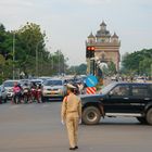 At an intersection in Vientiane