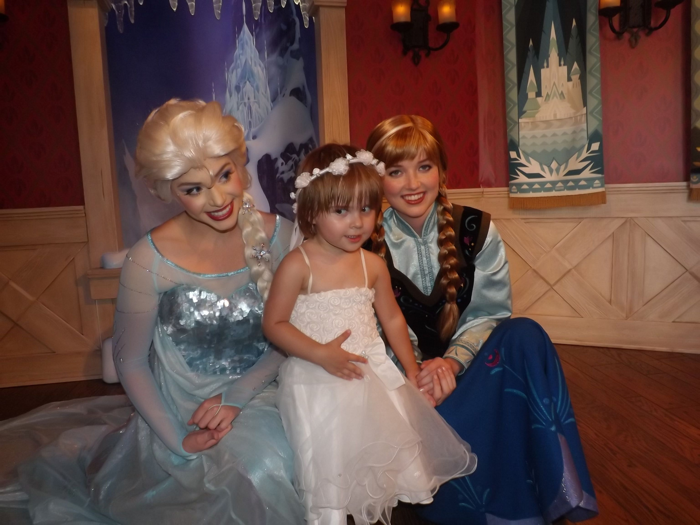 At Disney Land with Anna and Elsa