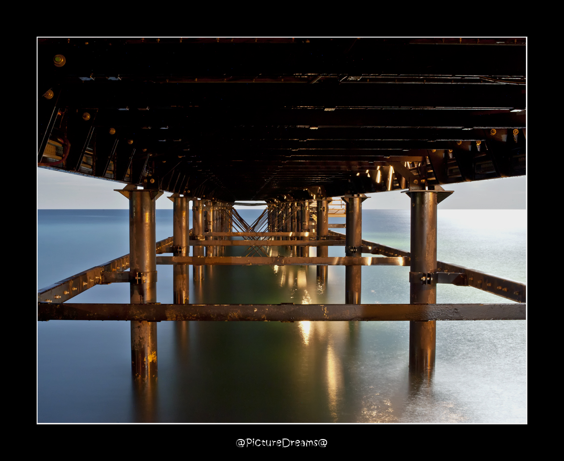 at full Moon underneath the Pier