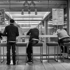 At night in the main railway station of Hanover