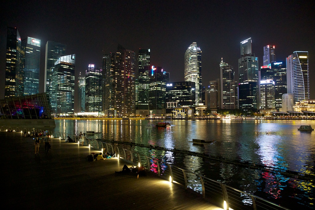 At Night Inside the Marina from Singapore