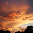 at sunset a storm front comes in