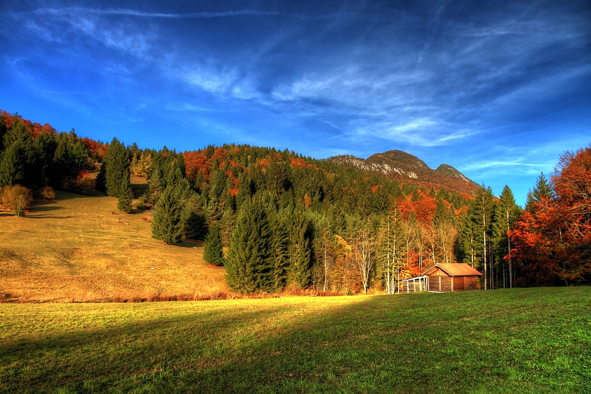 At sunset in the valley