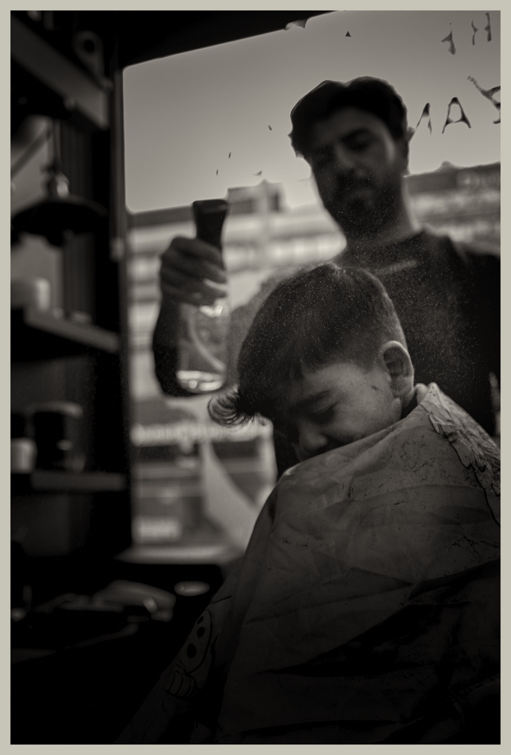 at the barber