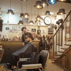 at the barbers shop