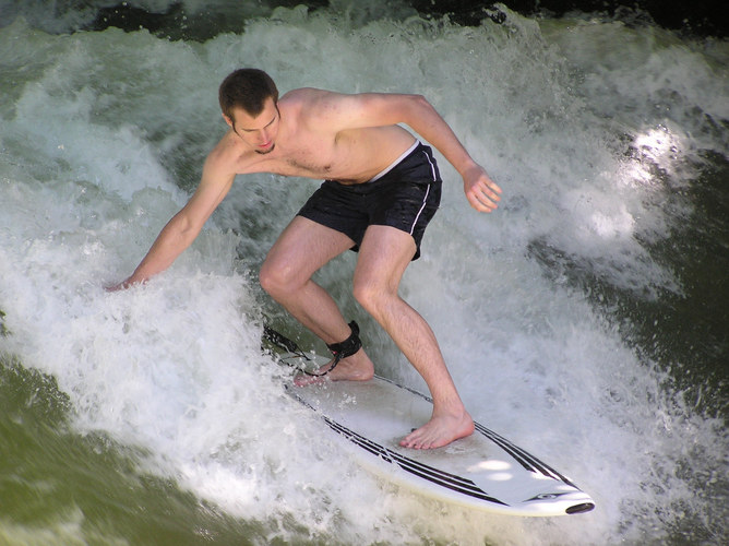 At the "Eisbach" in Munich