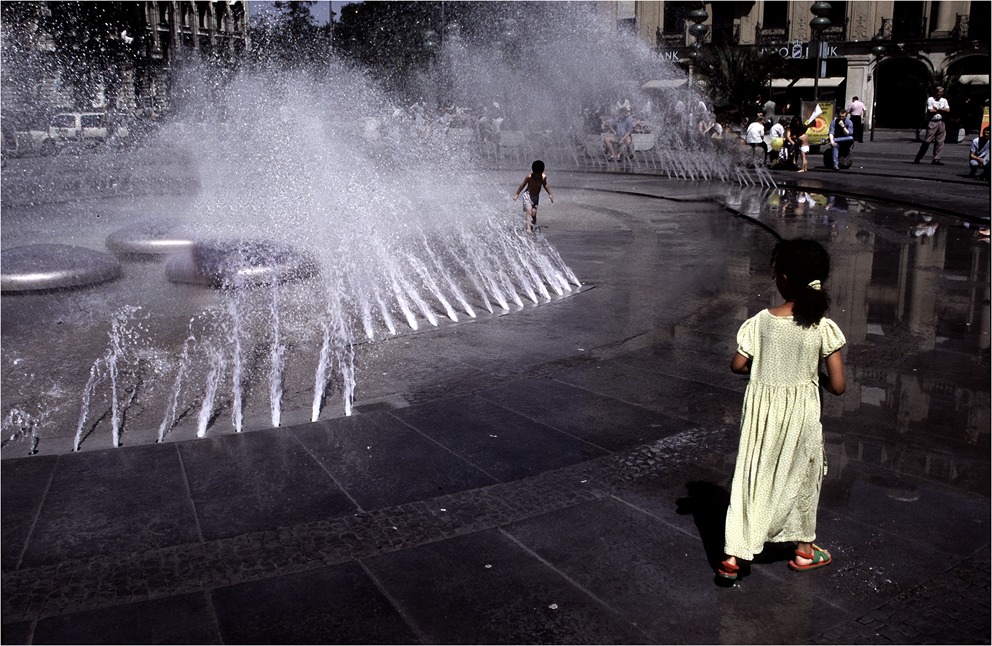 at the fountain