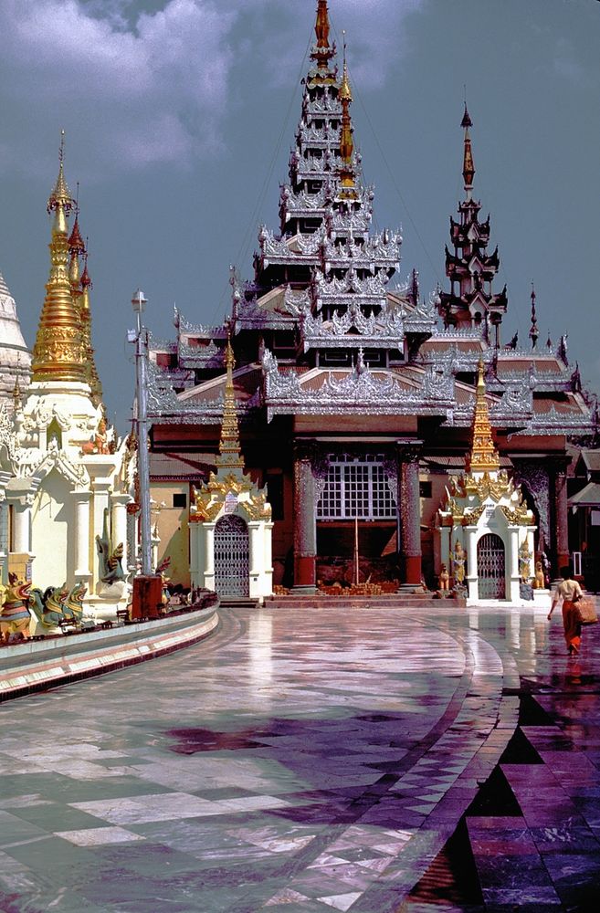 At the Shwedagon Pagoda circle