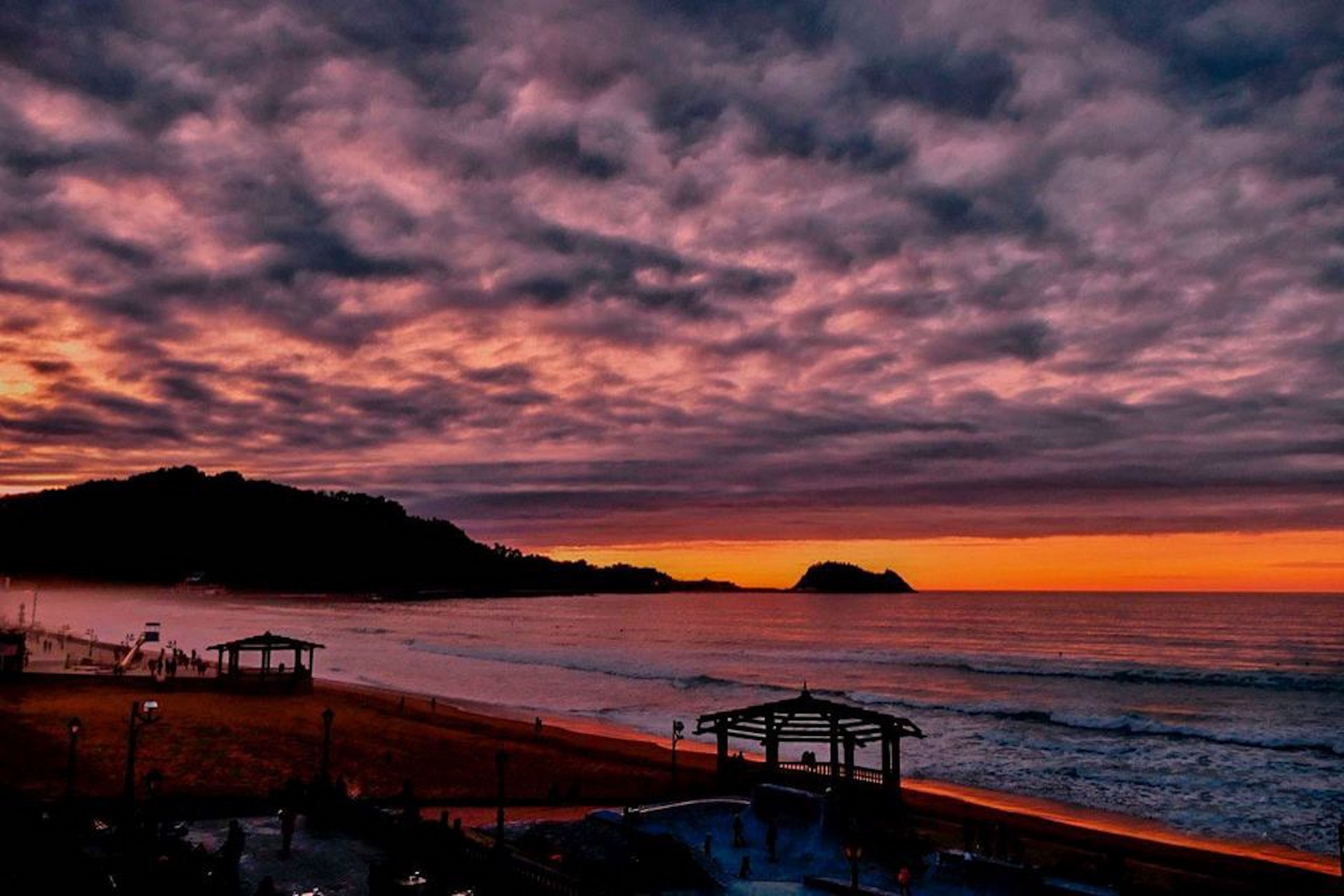 Atardece en la playa de Zarautz  - 1