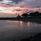 Atardecer de marea alta en la playa de Puntarenas Costa Rica