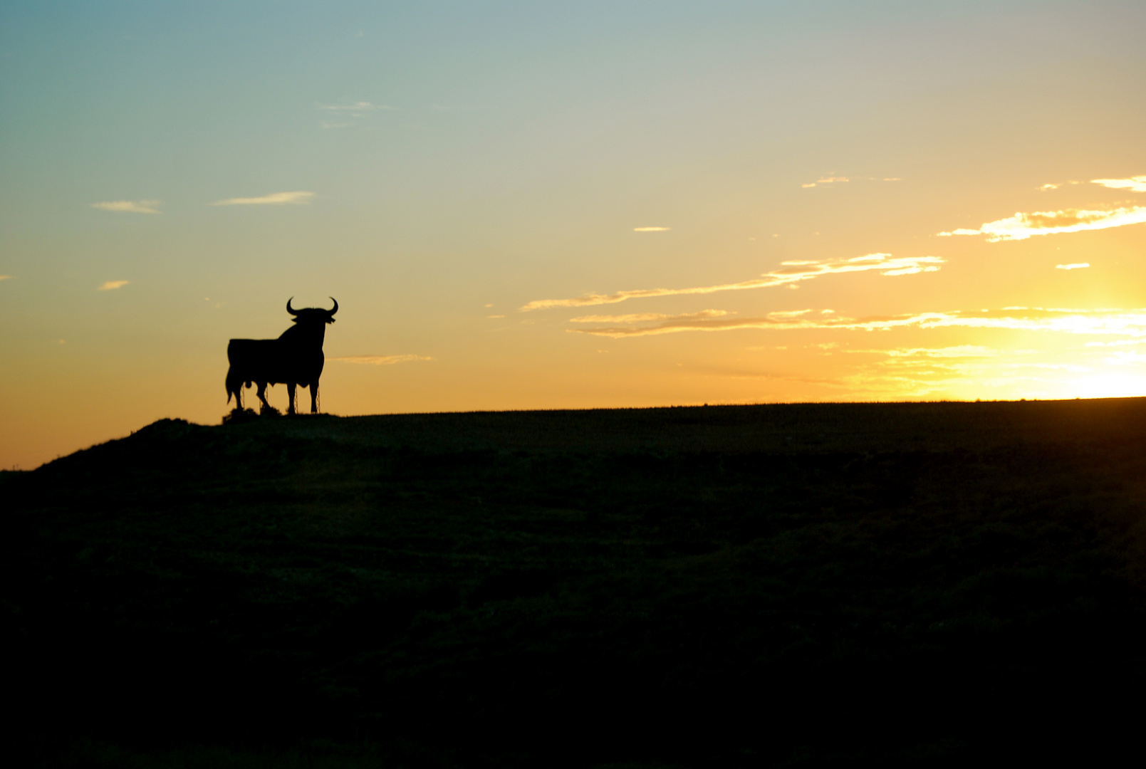 atardecer en carretera