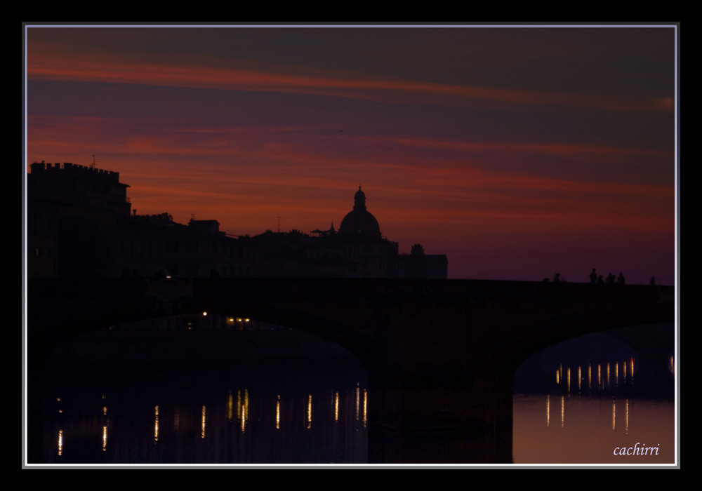 atardecer en el arno