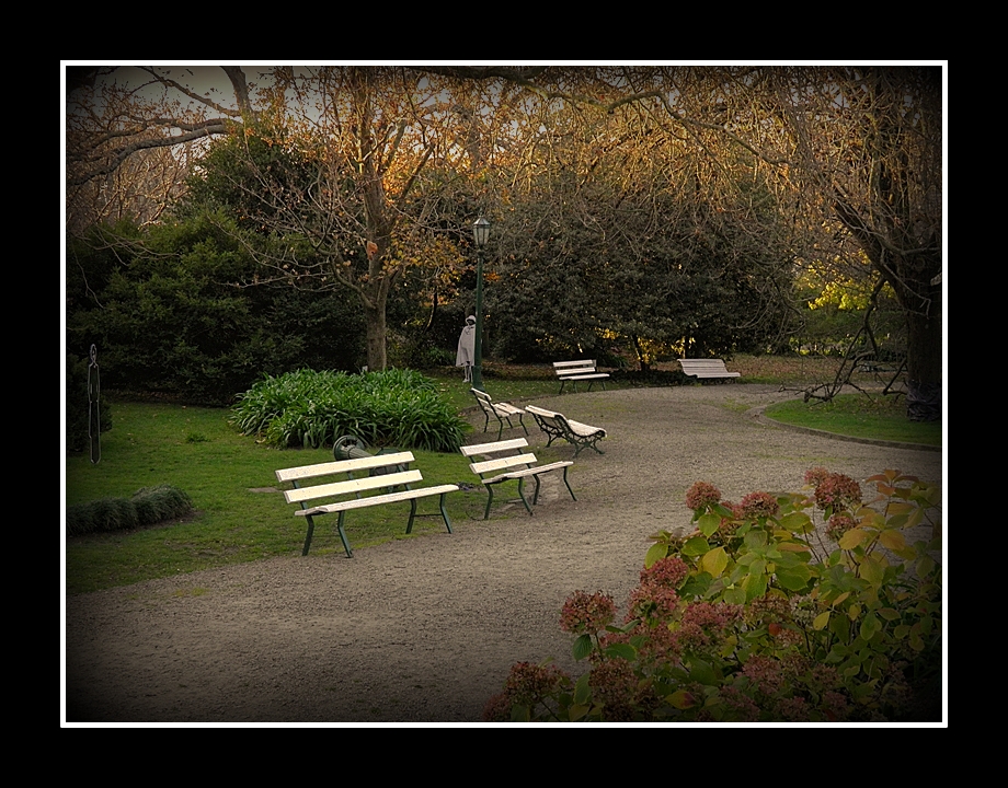 atardecer en el jardin de Villa Victoria