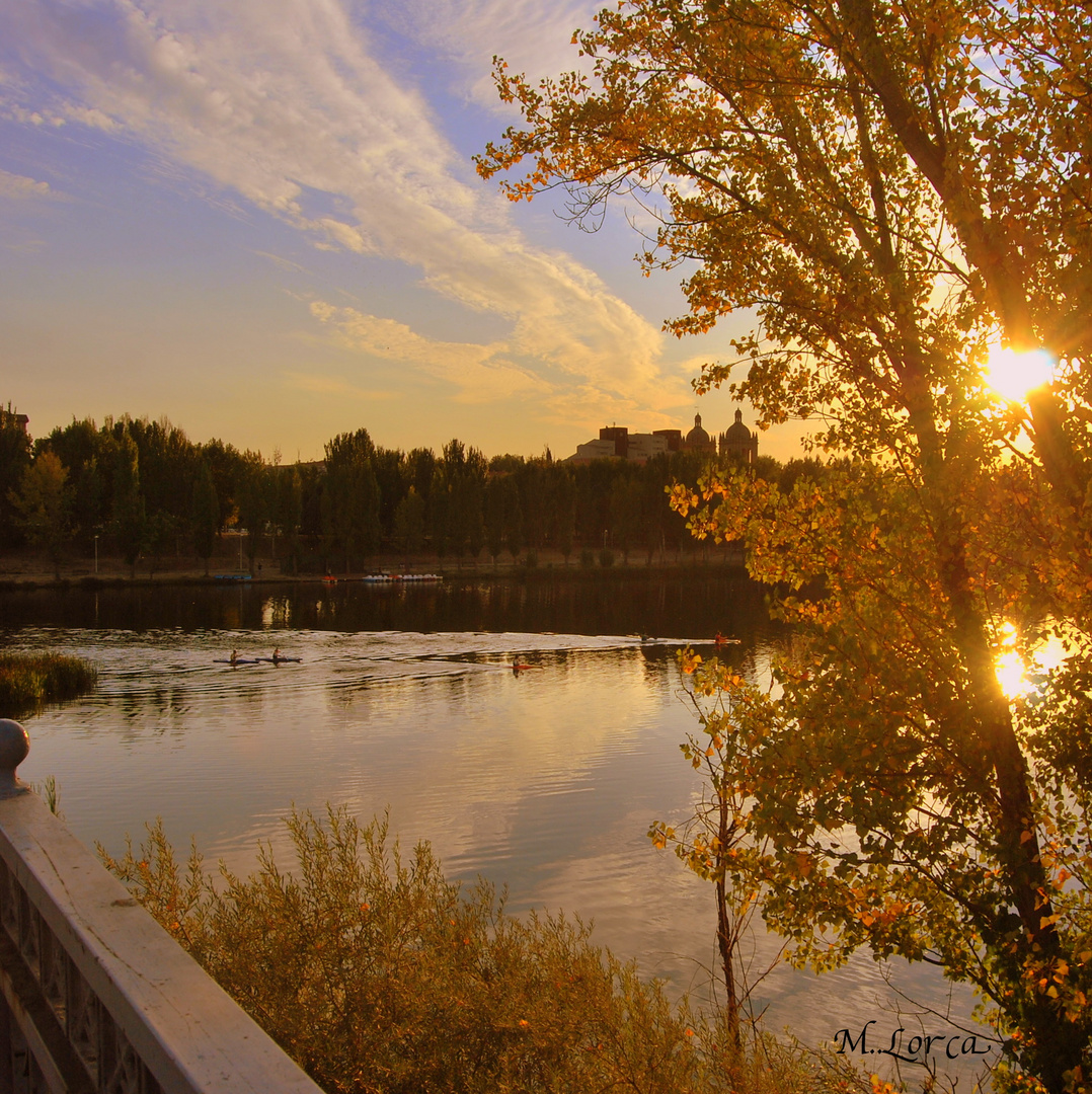 atardecer en el rio tormes