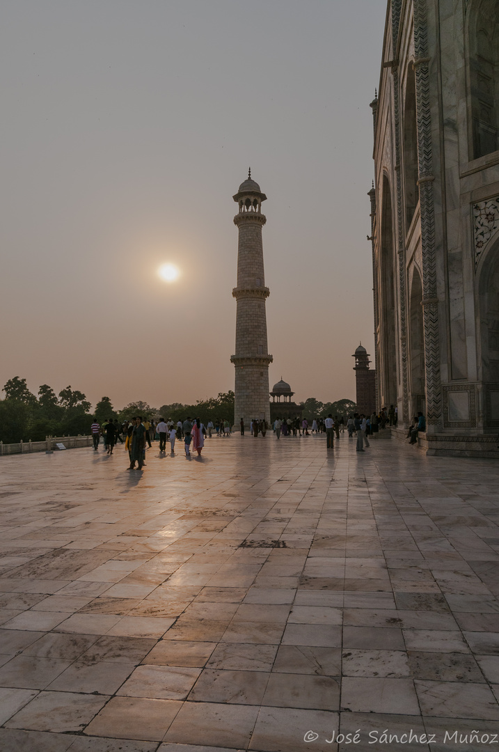 Atardecer en el Taj Mahal