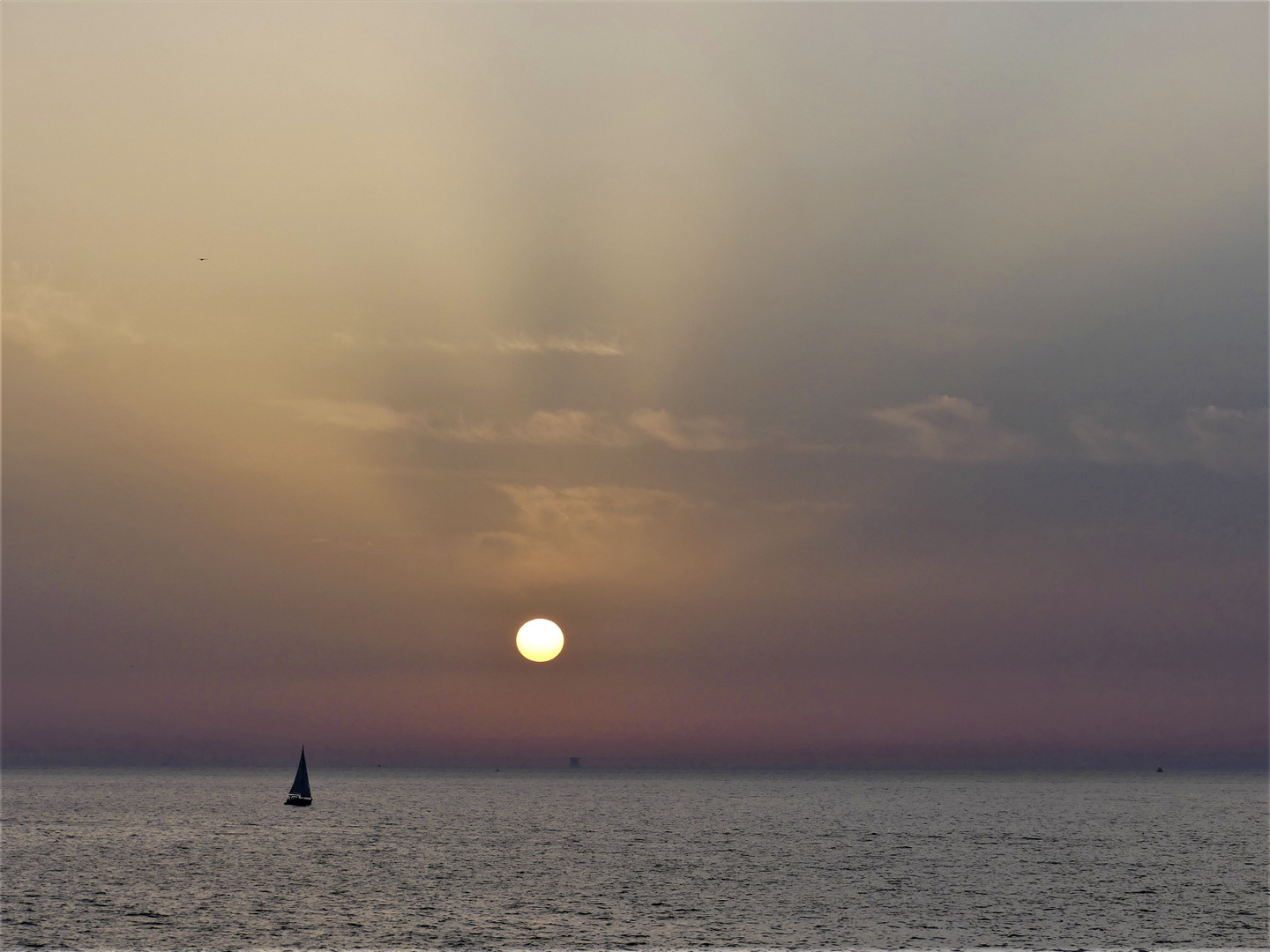 atardecer en la bahía de Cádiz.