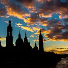 atardecer en la basilica del Pilar, Zaragoza