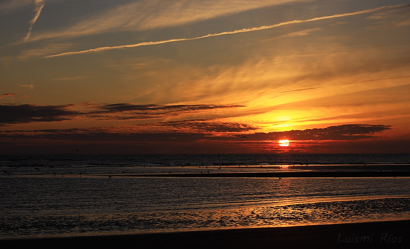 Atardecer en la playa de la Bota, Huelva