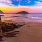 atardecer en la playa de la concha, San Sebastián