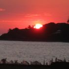 Atardecer en playa el Obispo. Puerto de la Libertad. El Salvador