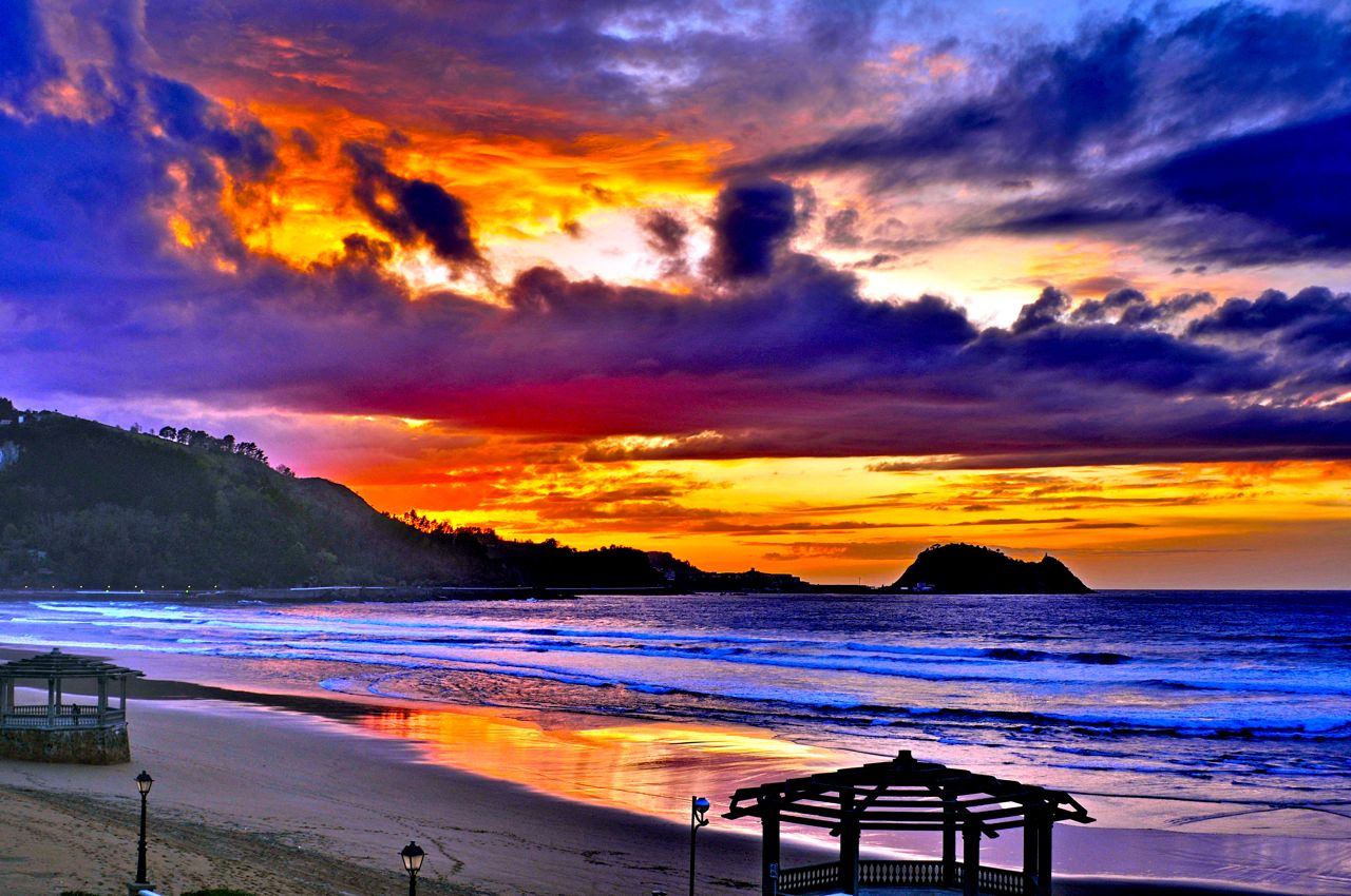 Atardecer en Zarautz en Primavera