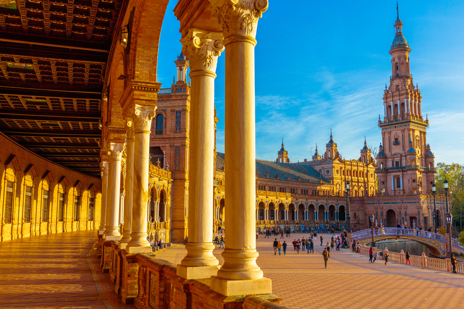 atardecer plaza españa, Sevilla