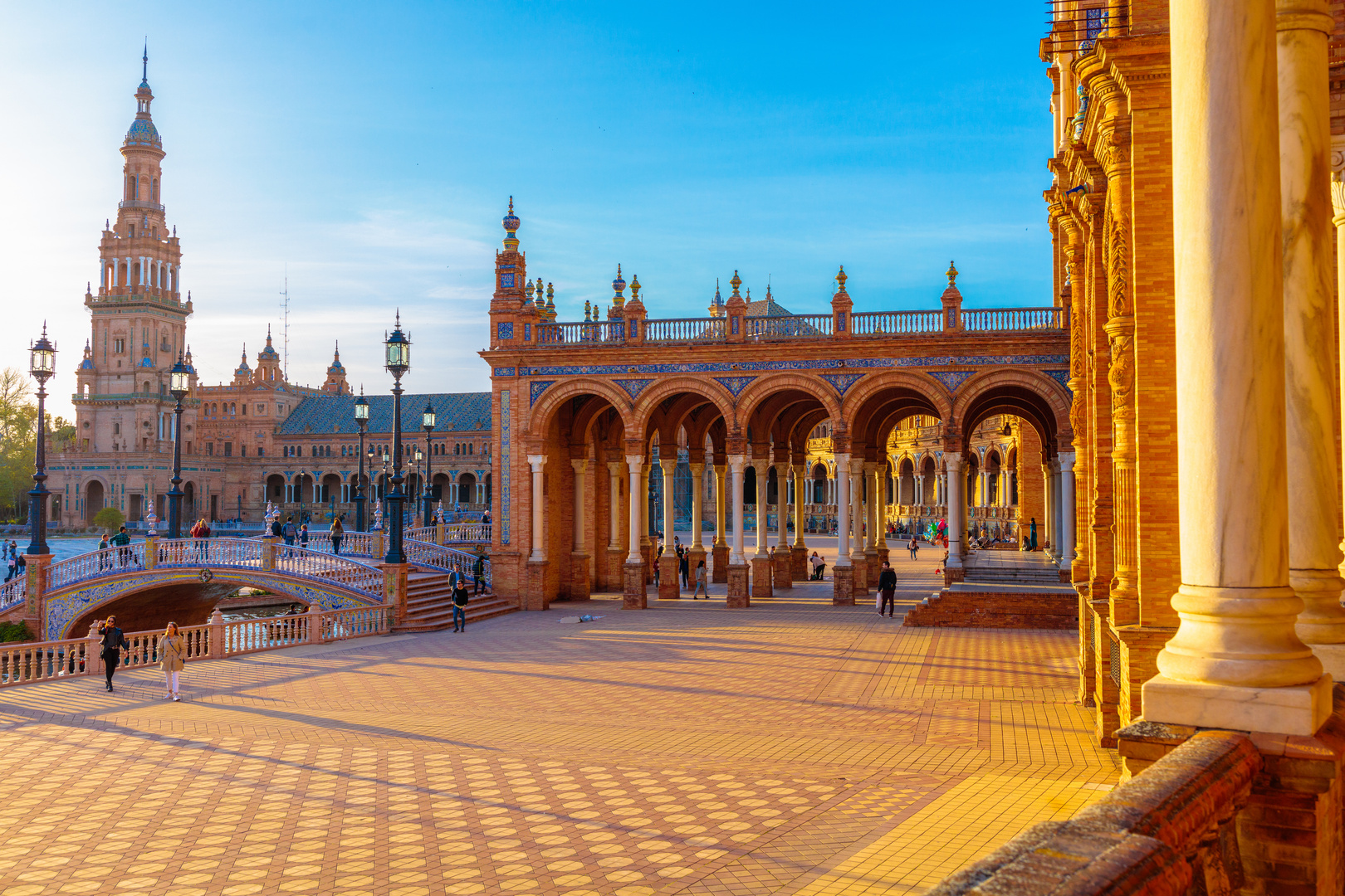 atardecer plaza españa, Sevilla