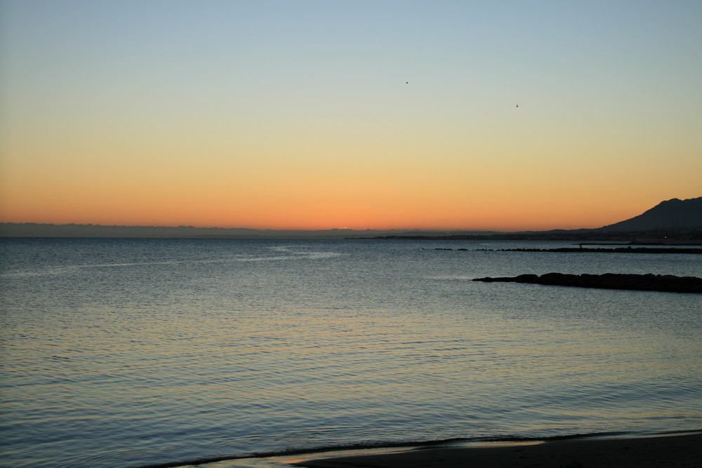 Atardecer,, puerto la bajadilla