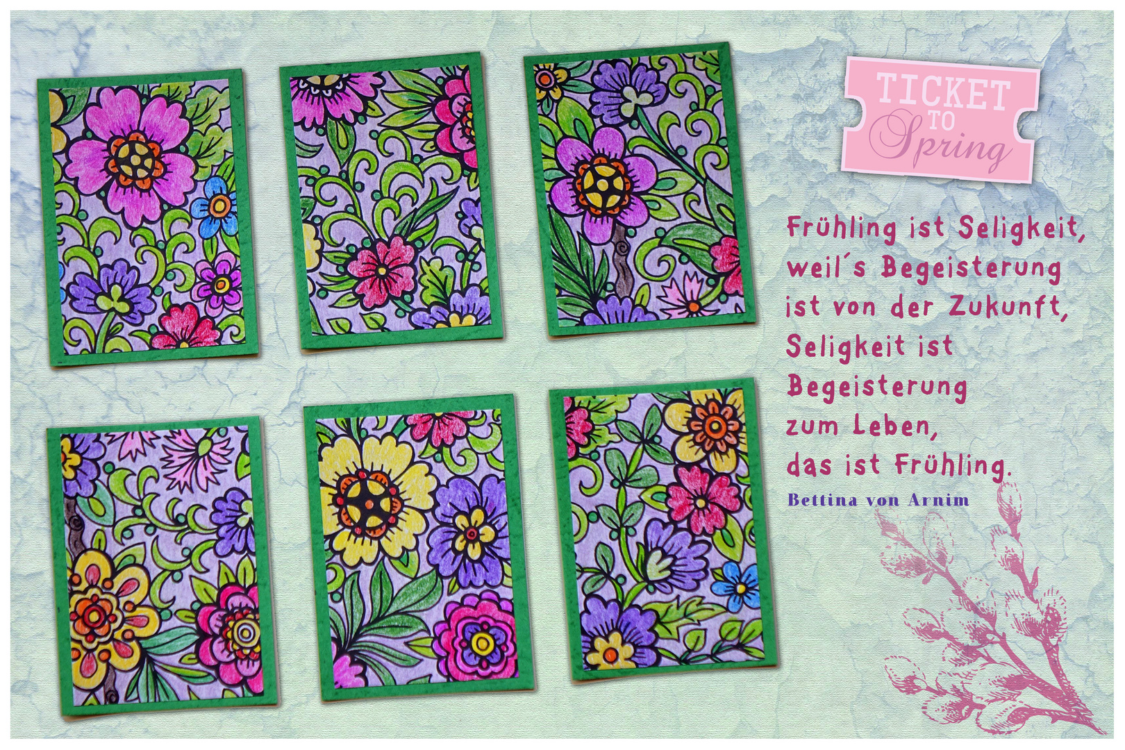 ATC Card‘s „ Hallo Frühling“