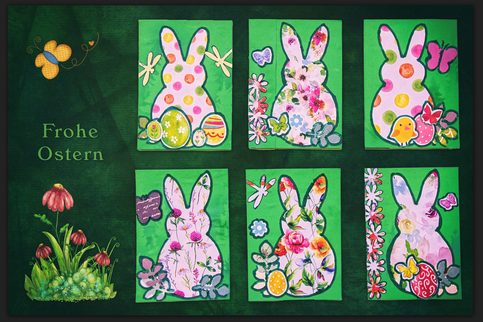  ATC Cards "Ostern - Fröhliche Hasenparty"