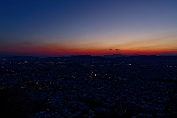 Athen nach Sonnenuntergang