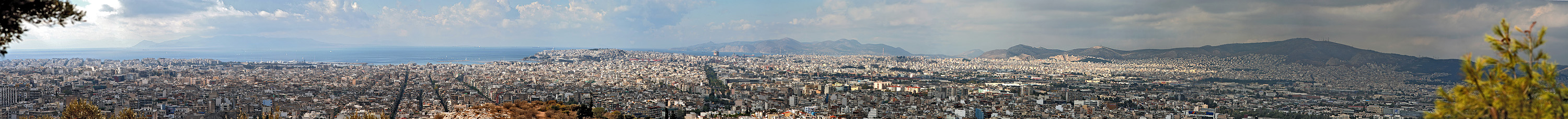 Athen sehr weite Stadtansicht Süd