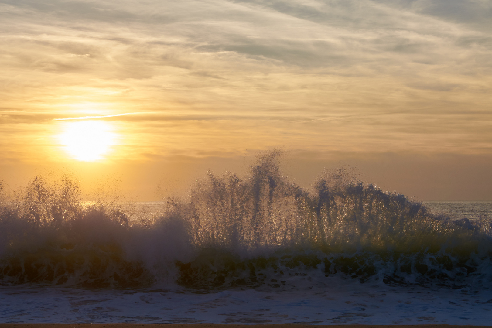 Atlantik Fontänen im Sonnenuntergang