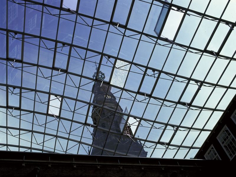 Atrium townhall Leiden Holland