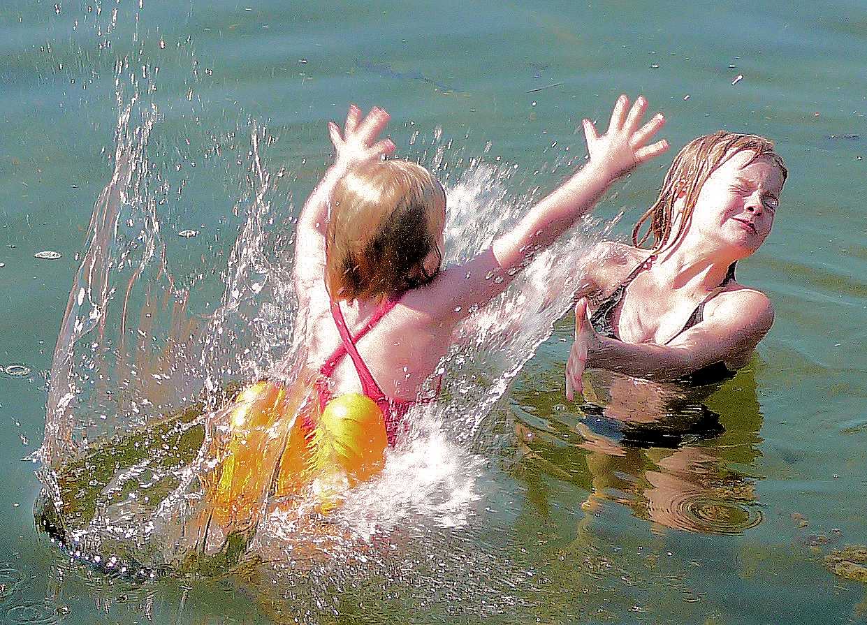 Attacked by a cascade of water