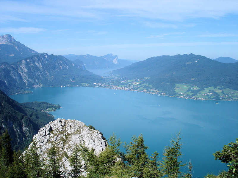 Attersee vom Schoberstein Richtung Mondsee