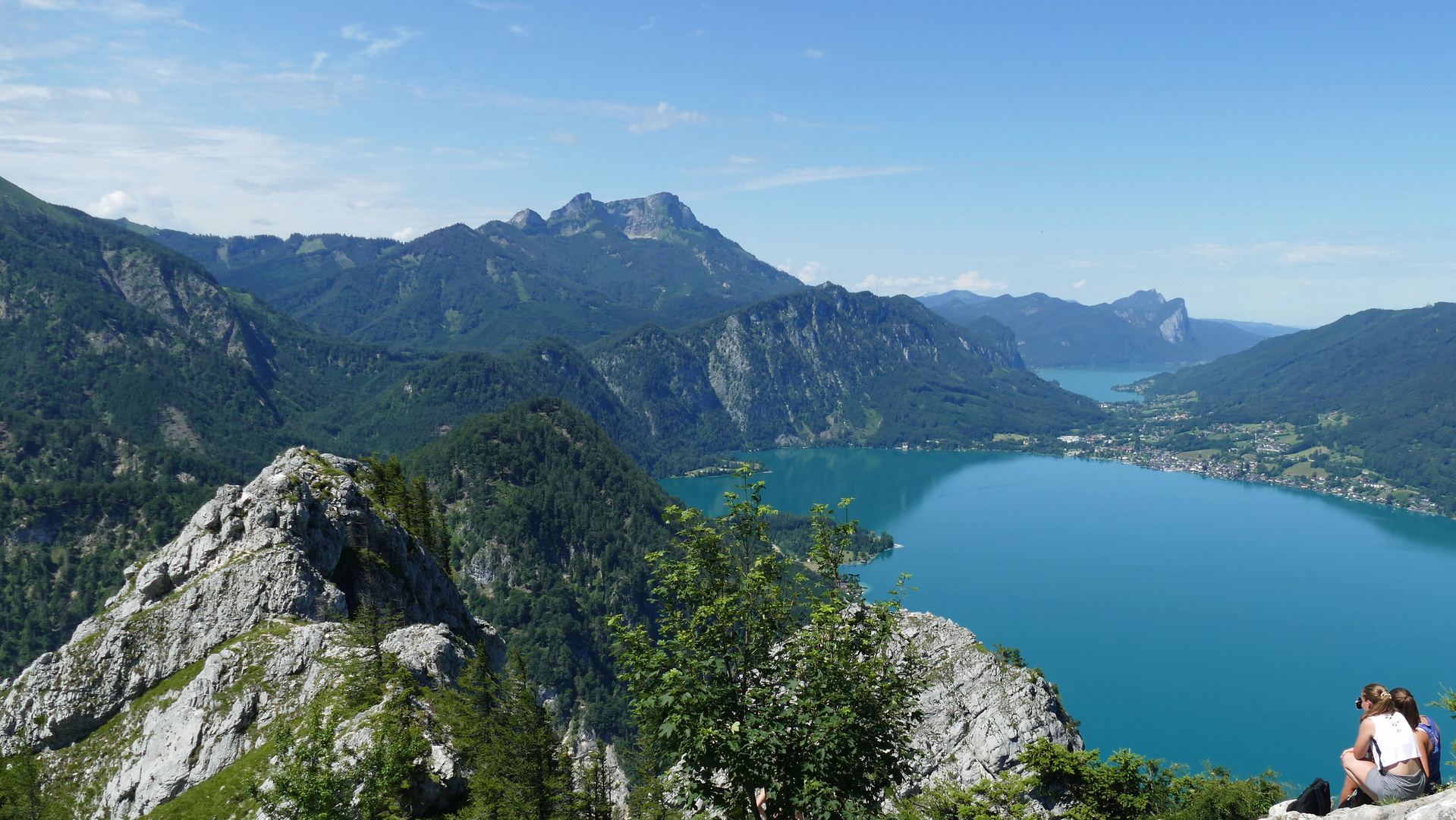 Atterseer Schoberstein Blick zum Attersee u. Mondsee