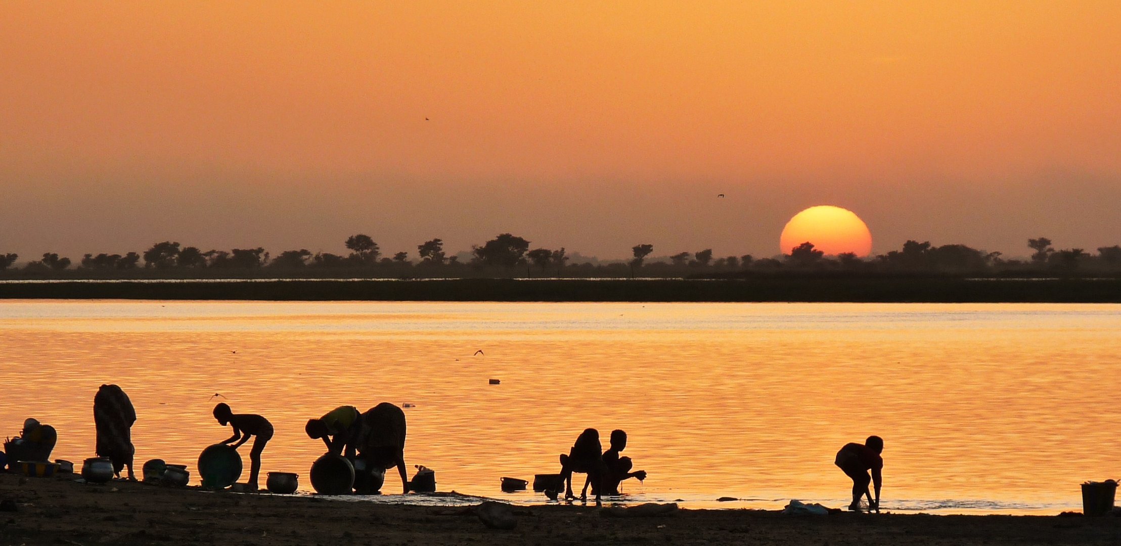 Au bord du fleuve Niger, Mali.Novembre 2009