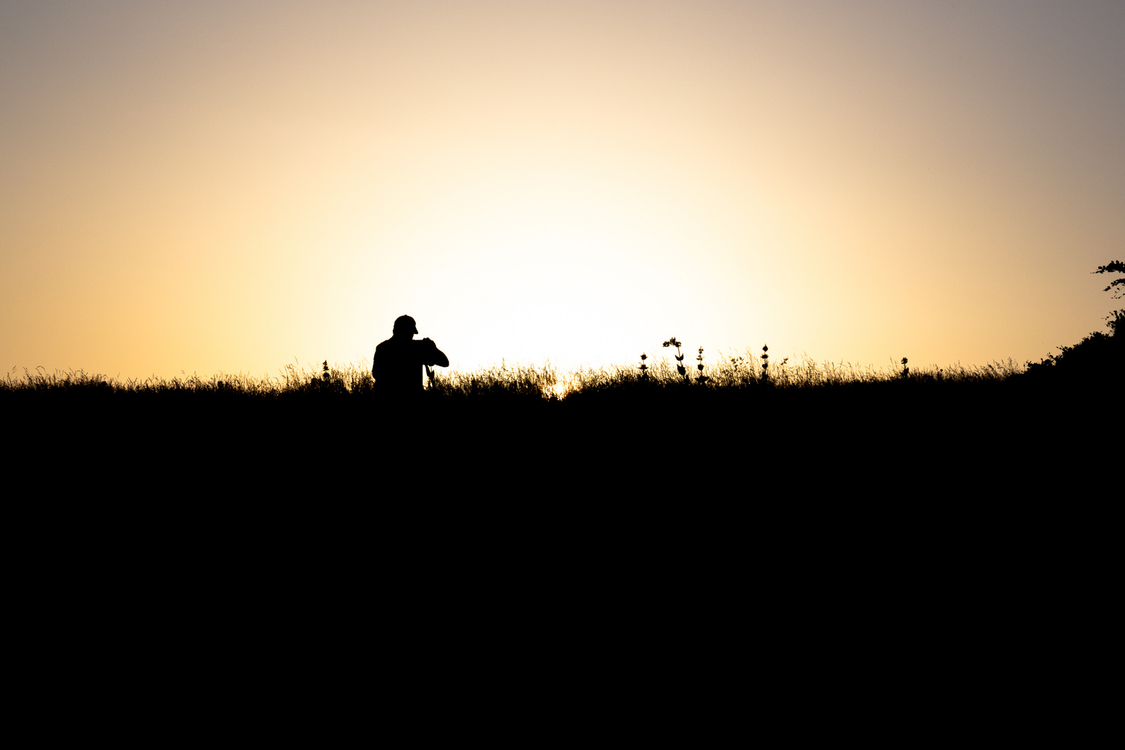 au couché du soleil