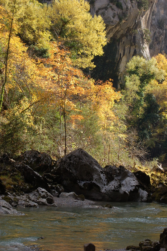 Au fond des gorges du Verdon.